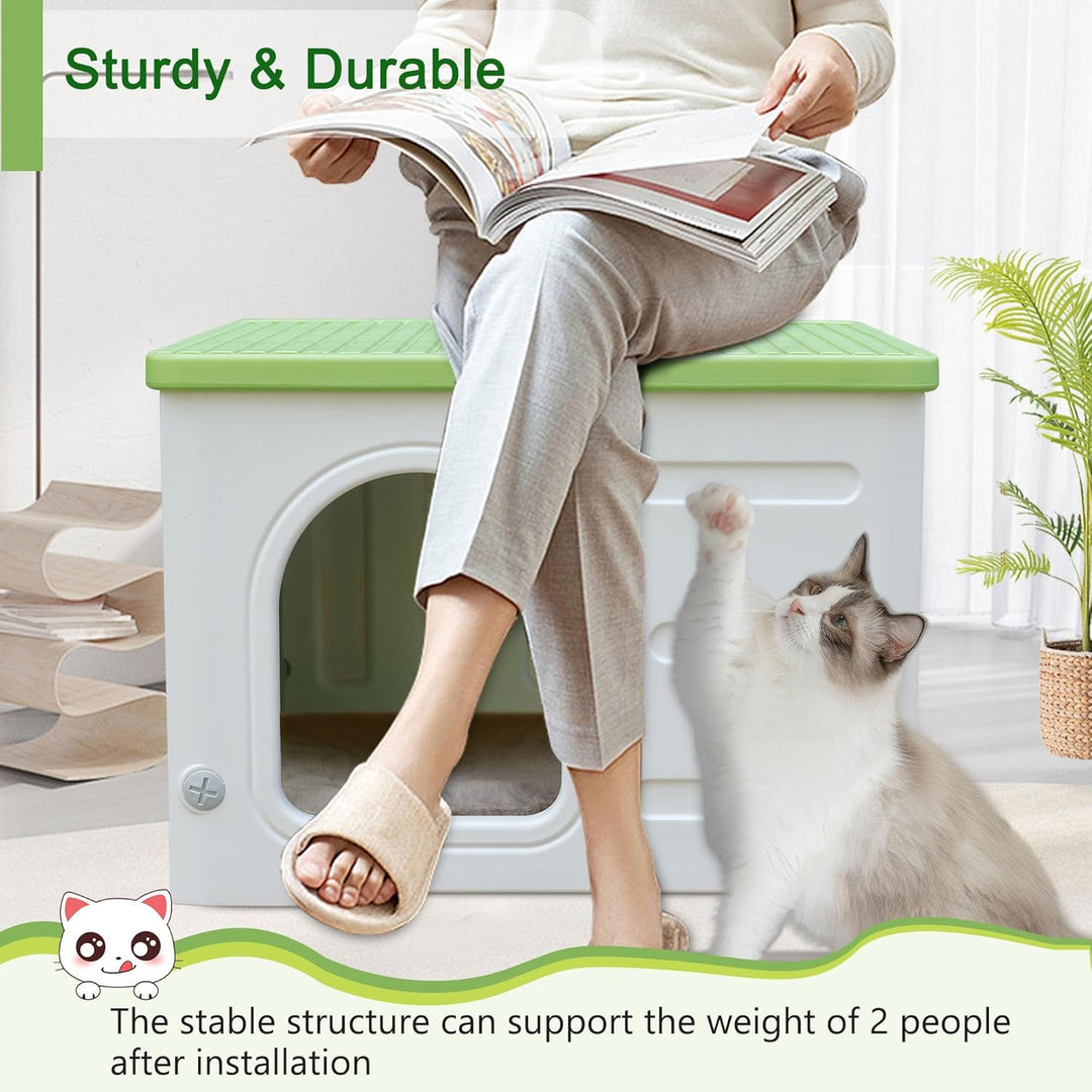 Kunststoff-Katzenhaus für Outdoor Indoor-Gebrauch, stapelbar verwilderte Katze Unterschlupf Indoor-K