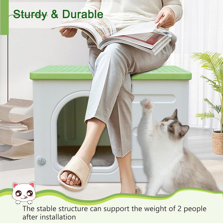 Kunststoff-Katzenhaus für Outdoor Indoor-Gebrauch, stapelbar verwilderte Katze Unterschlupf Indoor-K