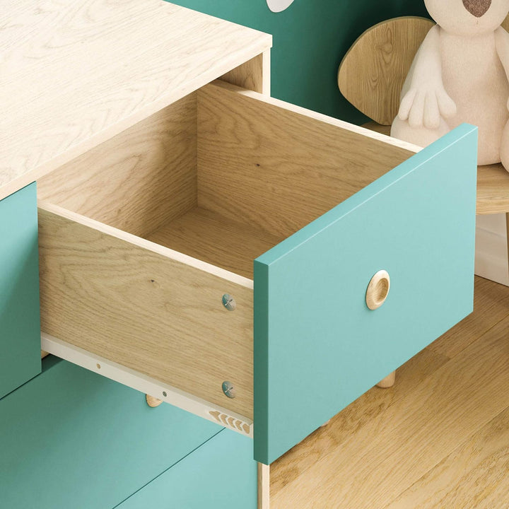Junior Vida Neptune Kommode 5 Schublade Truhe Schlafzimmer Möbel Storage Blau & Eiche, Blau & Eiche