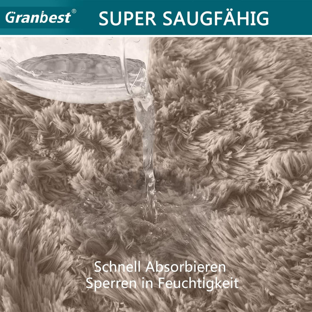 Granbest Shaggy Teppich Hochflor Langflor Teppiche für Wohnzimmer Moderner Flauschiger Kurzflor Tepp
