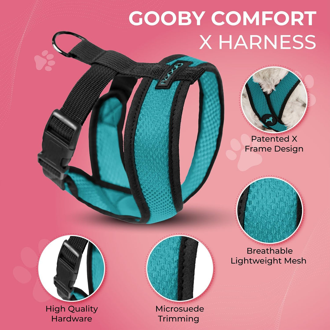 Gooby Comfort X Head in Harness - Türkis, GroÃŸ - No Pull Kleines Hundegeschirr, Patentierter Würgef