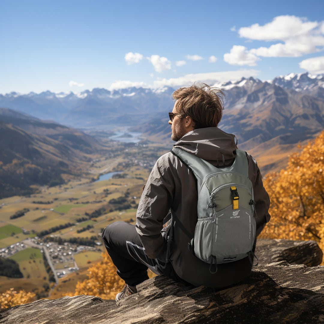 SKYSPER Wanderrucksack 15L Rucksack Herren Klein Tagesrucksack Leichter Trekkingrucksack für Wandern