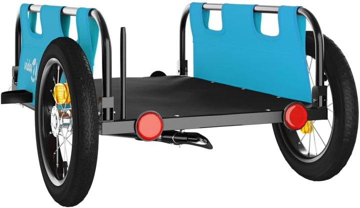 vidaXL Fahrradanhänger Lastenanhänger Transportanhänger Oxford-Gewebe Eisen Blau 122 x 53 x 33 cm, B