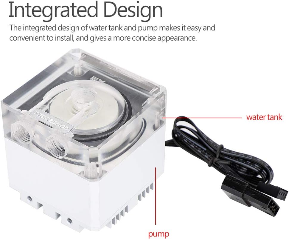 Goshyda Computer-Wasserpumpe, Integriertes Design 3000 U/Min Wasserpumpentank mit Schneller Wärmeabl
