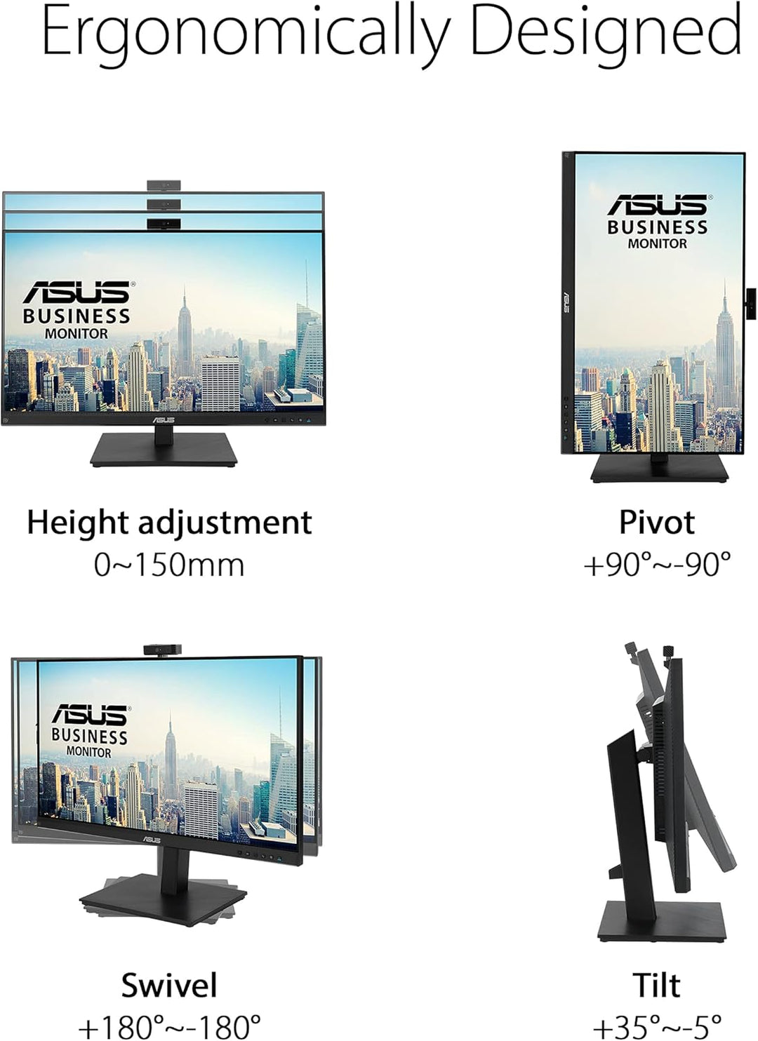ASUS Business BE279QSK | 27 Zoll Full HD Monitor | 16:9 IPS Panel, 1920x1080 | ergonomisch, Pivot, B