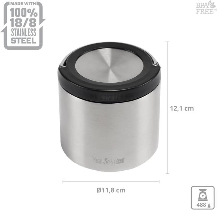 Klean Kanteen Unisex – Erwachsene Thermobehälter-1005809 Thermobehälter, Brushed Stainless, 473ml