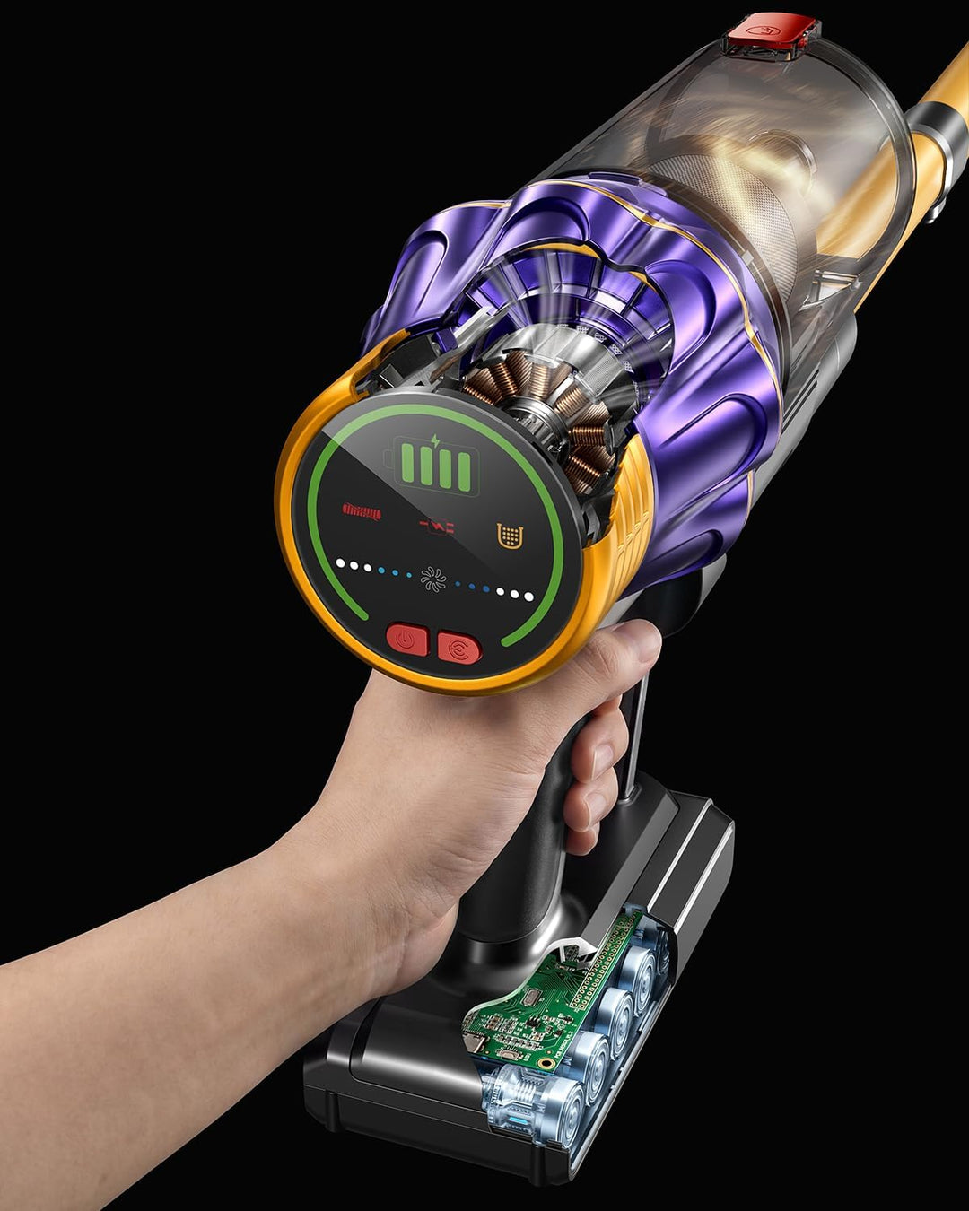 Akku Staubsauger, 50KPa/600W/70Min Staubsauger Kabellos mit Selbststehend, 1,8 L, Anti-Tangle-Bürste