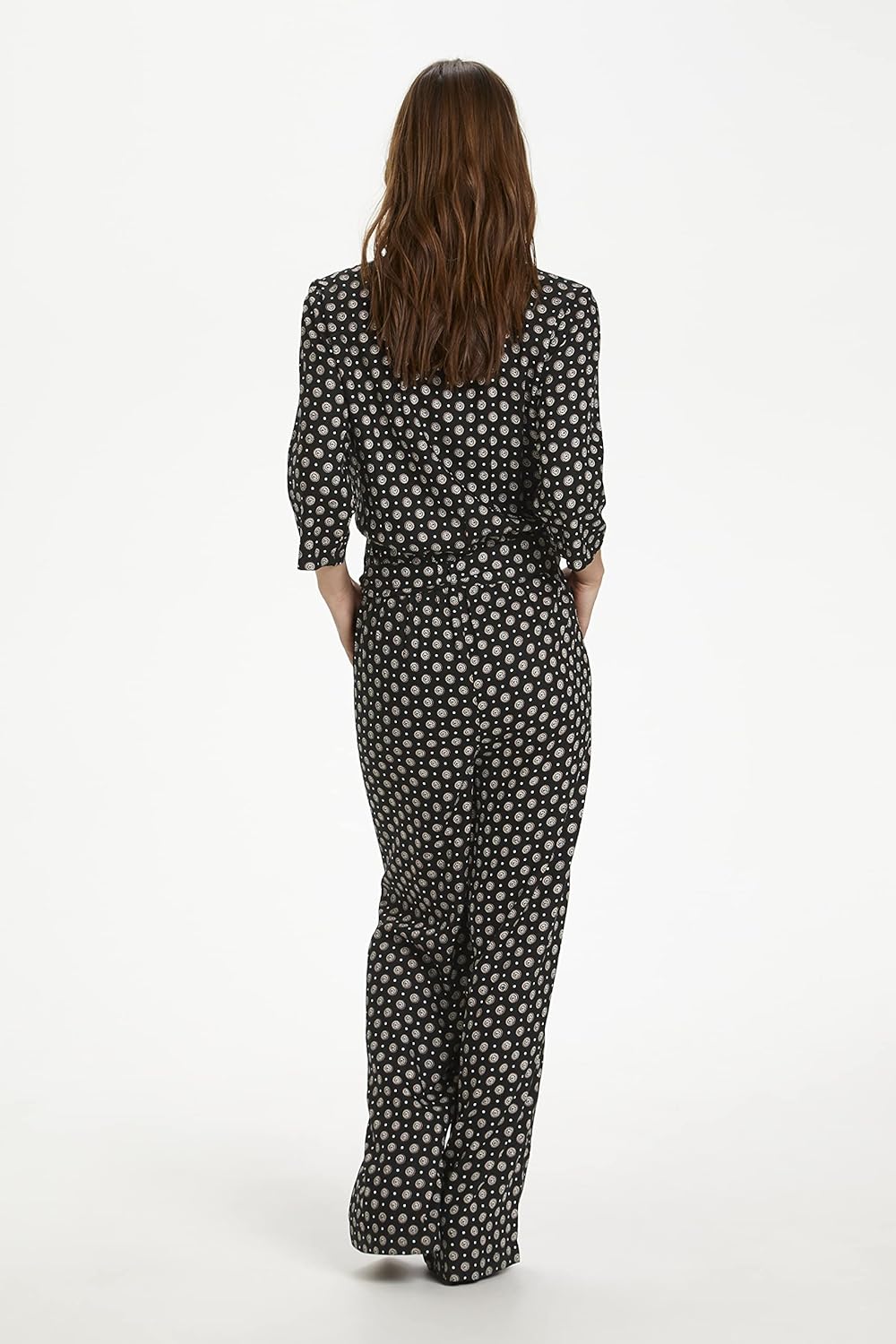 KAFFE Damen Jumpsuit 44 Black Tie/dot AOP, 44 Black Tie/dot AOP