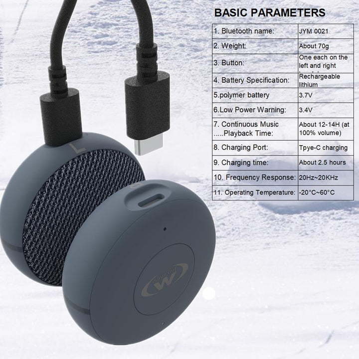 Outdoor Sports Ski/Lautsprecher für Fahrradhelme- True Wireless Bluetooth 5.3 Helm-Lautsprecher für