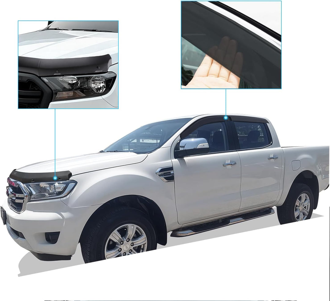 Windabweiser Motorhaube Deflektor Insekten und Steinschlagschutz für Ford Ranger 2015-2022 T7 T8 Wil