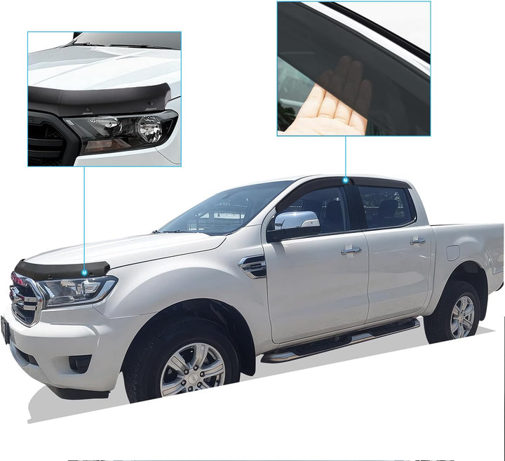 Windabweiser Motorhaube Deflektor Insekten und Steinschlagschutz für Ford Ranger 2015-2022 T7 T8 Wil