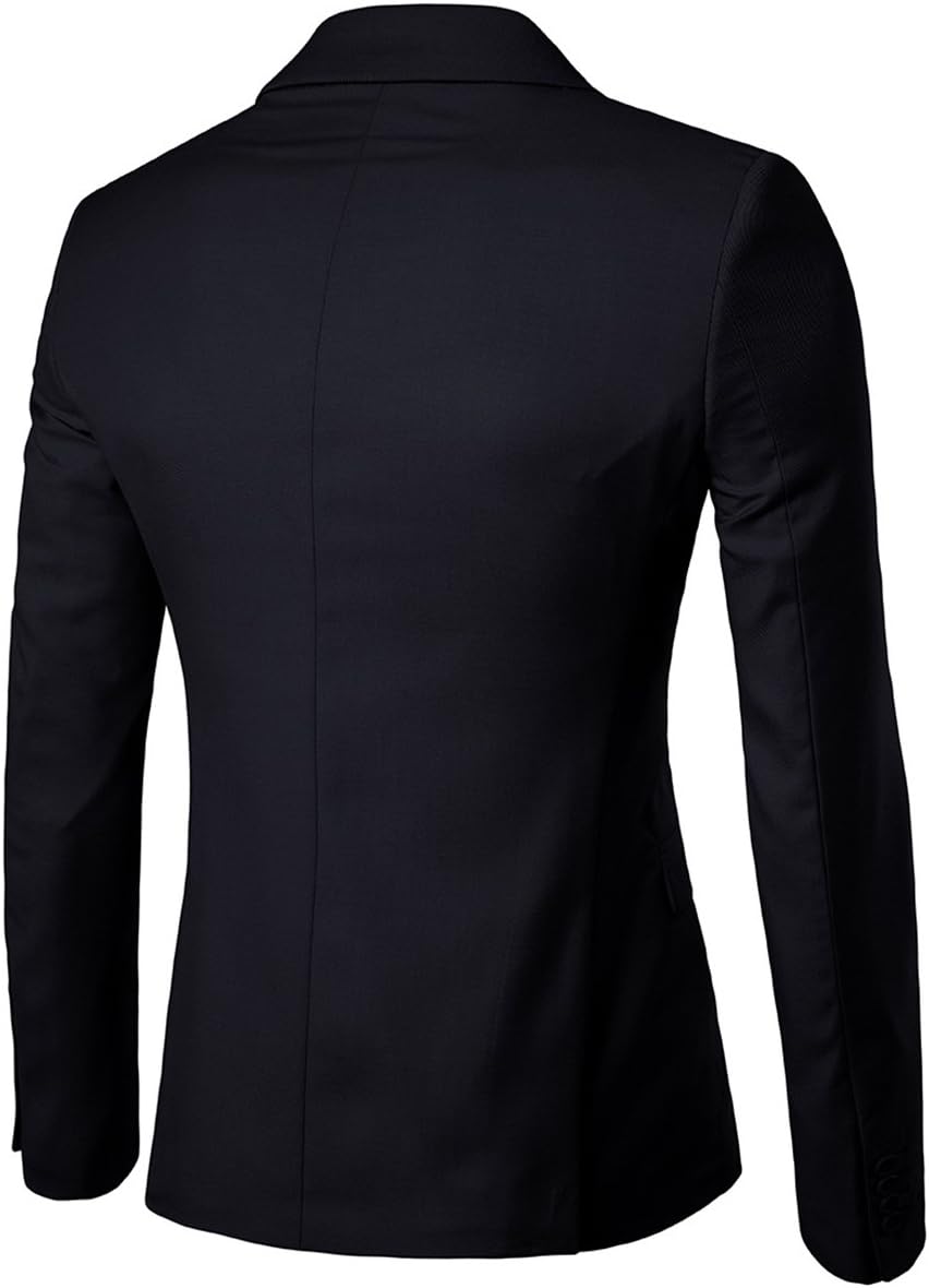 Allthemen Sakko Herren Slim Fit Anzugjacke EIN Knopf Sakko für Business M Schwarz, M Schwarz