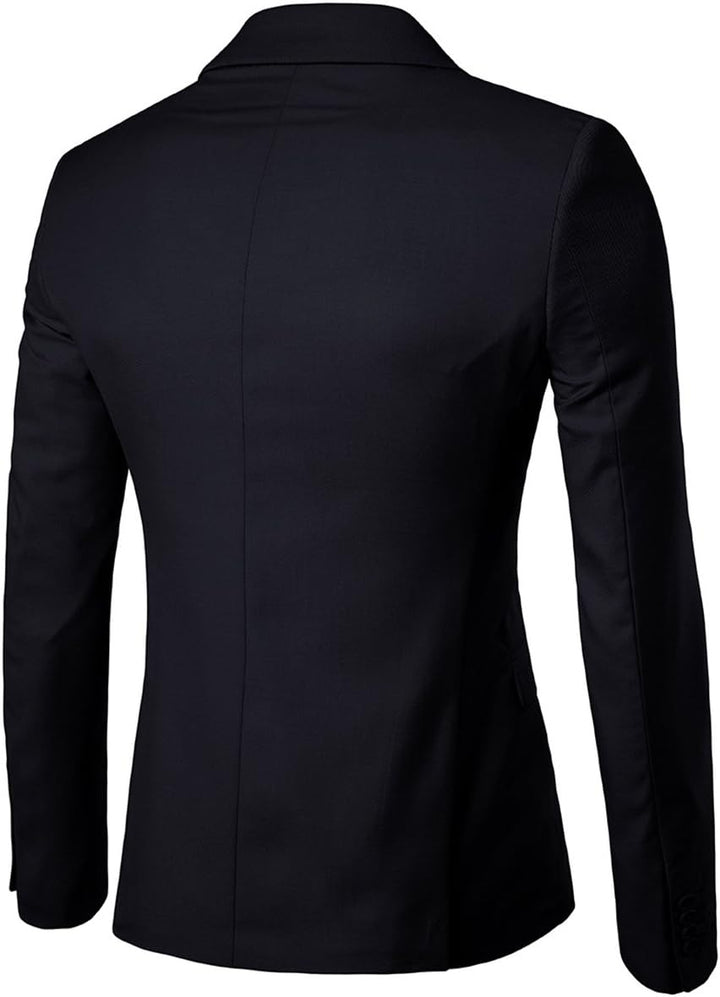 Allthemen Sakko Herren Slim Fit Anzugjacke EIN Knopf Sakko für Business M Schwarz, M Schwarz