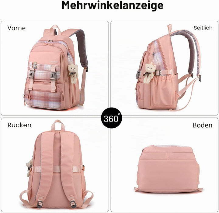 FANDARE Schulrucksack Schulrucksack Schultasche Herren Damen Rucksack Schulranzen für Outdoor Reise