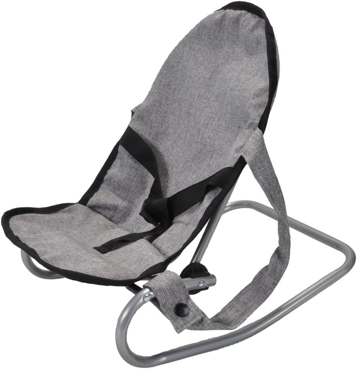 Bandits & Angels Puppenbett und Wippe Grey Angel – Grau Puppenmöbel – Stuhl mit Sicherheitsgurten un