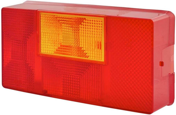 HELLA - Heckleuchte - Glühlampe - 12/24V - Anbau - Lichtscheibenfarbe: rot/gelb - Stecker: Flachstec