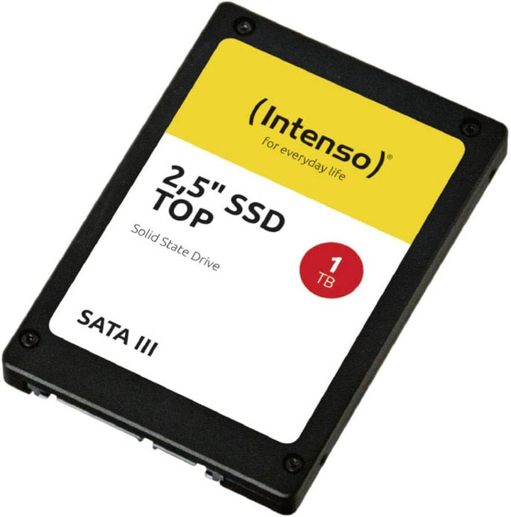 Intenso Interne 2,5" SSD SATA III Top, 1 TB, 550 MB/Sekunden, Schwarz, Festkörper-Laufwerk 1TB Sata