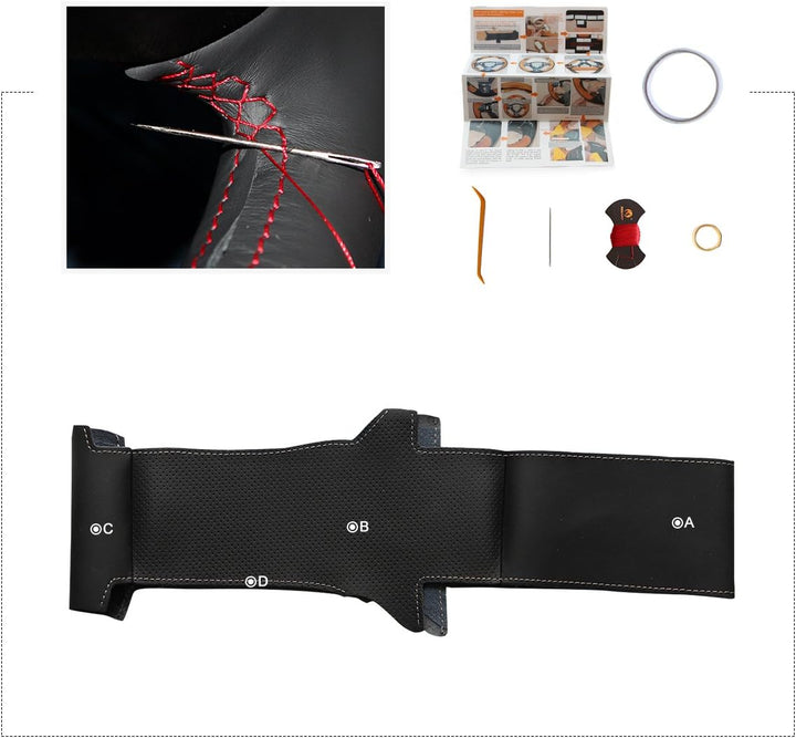 MEWANT Lenkradbezug für Golf 4 für Passat B5 für Polo MK6 für Seat Leon 1M für Fabia 1(6Y) Hand Nähe