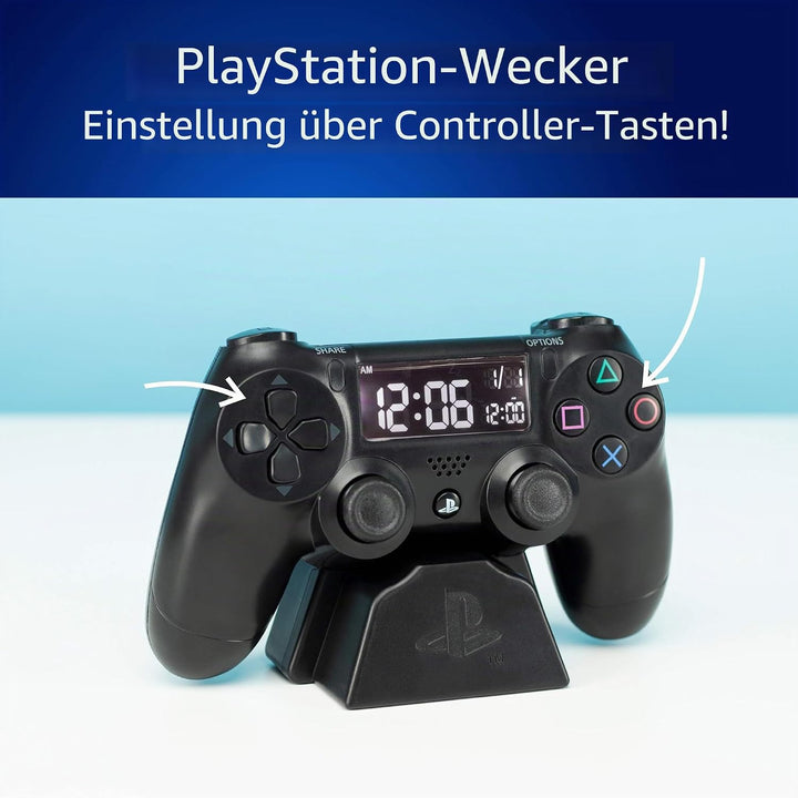Paladone Digital Wecker LCD | PS4 Dualshock Controller Design | Verwenden Sie die Tasten, um Uhrzeit