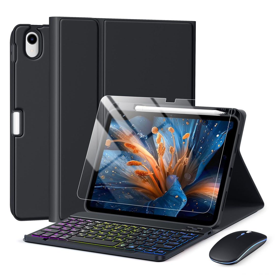 drivego Tastatur Hülle mit Maus for iPad A16 11/10 Generation (11/10.9 Zoll 2025/2022), Bluetooth Ma