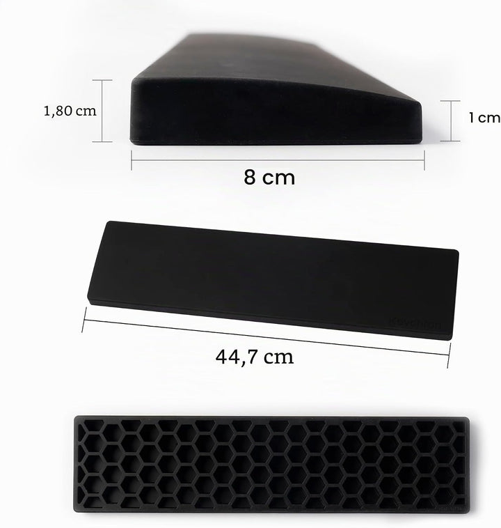 Keychron 447mm (17.6") Silicone Wrist Rest – Smooth & Washable Typing Support with Honeycomb for Ful