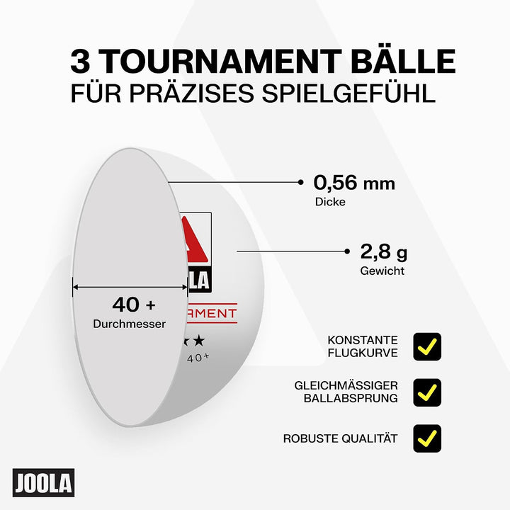 JOOLA Team Pro Tischtennis Set - 2 Schläger + 3 Bälle + Hülle - 6-teilig