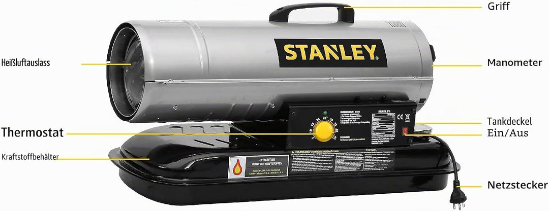 Stanley ST 70T-KFA-E Heizlüfter Kerosin/Diesel Generator 20 kW 70000 BTU 20.515 Watt, 20.515 Watt