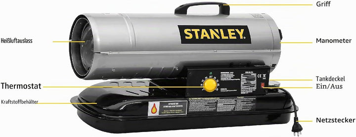 Stanley ST 70T-KFA-E Heizlüfter Kerosin/Diesel Generator 20 kW 70000 BTU 20.515 Watt, 20.515 Watt