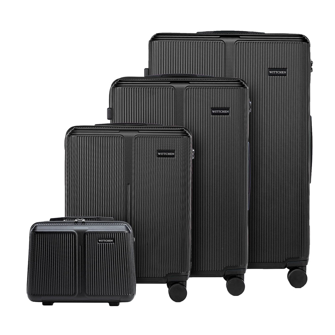 WITTCHEN Stripes Line Kofferset mit Kosmetiktasche Reisekoffer Hartschalenkoffer ABS 4 Doppelrollen