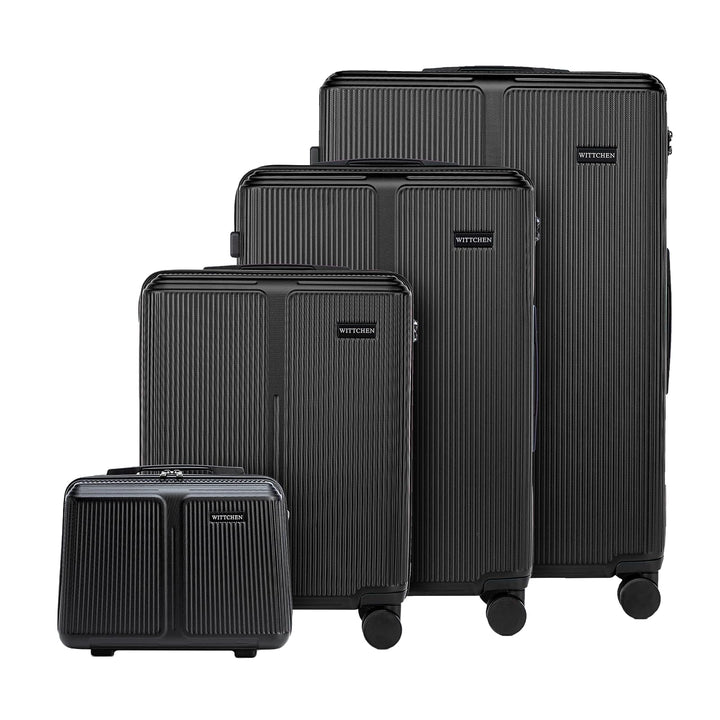 WITTCHEN Stripes Line Kofferset mit Kosmetiktasche Reisekoffer Hartschalenkoffer ABS 4 Doppelrollen
