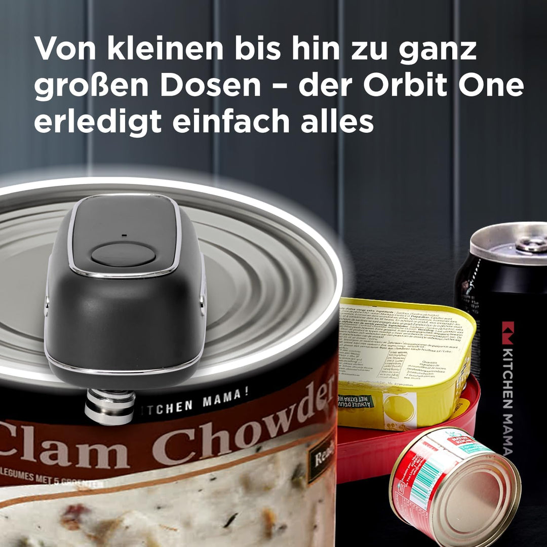 Orbit One wiederaufladbarer Dosenöffner von Kitchen Mama: Freihändige Bedienung, Aufladen über USB-C
