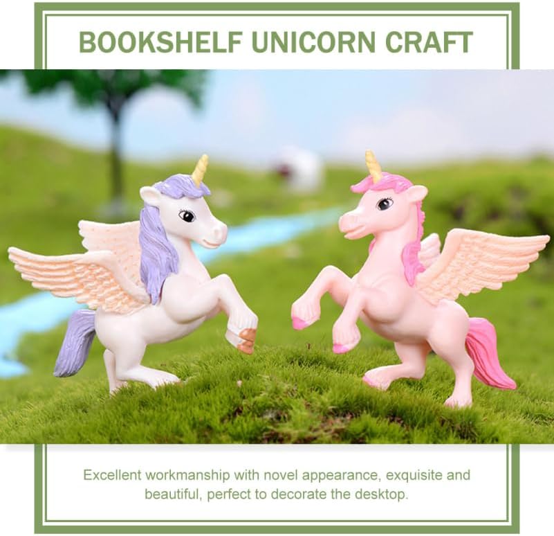 jojofuny 6st Pegasus-Einhorn Harz Mini Kleine Einhorn-skulptur Einhorn-Party Begünstigt Einhorn Kuch