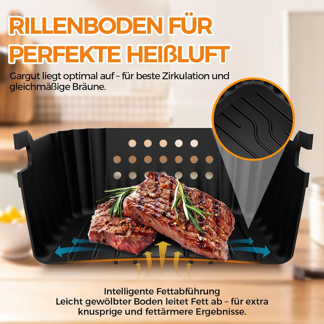 Airfryer Zubehör für Philips 4000 Serie 10L, Silikonform Zubehör für Philips Stacked Dual Basket NA4