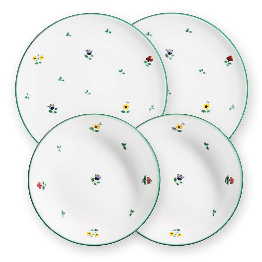 GMUNDNER KERAMIK Dinner for two Classic Geschirrset Streublume Geschirr, handgemacht in Österreich