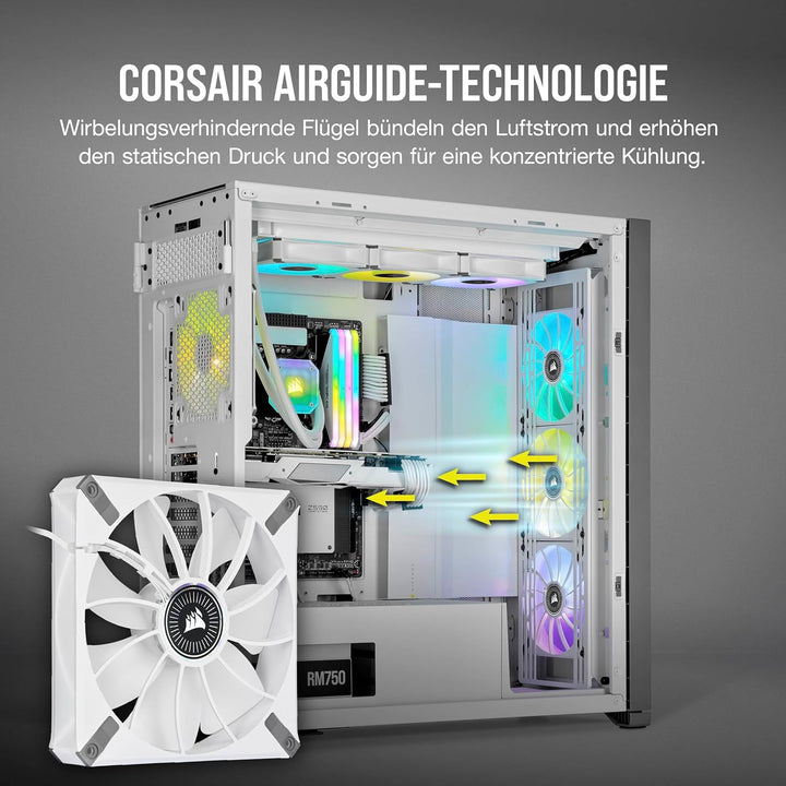 Corsair iCUE ML140 RGB ELITE, 140-mm-PWM-RGB-Lüfter (CORSAIR AirGuide-Technologie, Magnetschwebelage