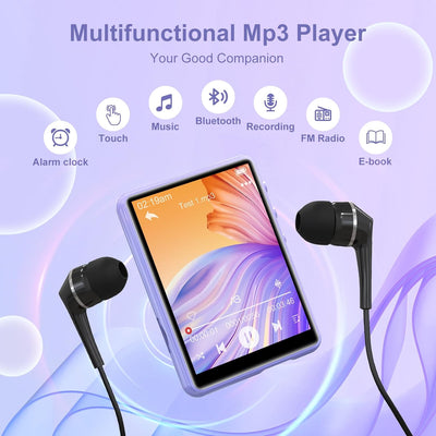 ZAQE MP3-Player Bluetooth 5.3, 64GB Sport-MP3-Player, 2,4-Zoll-TFT-Farbbildschirm mit FM-Radio, Laut