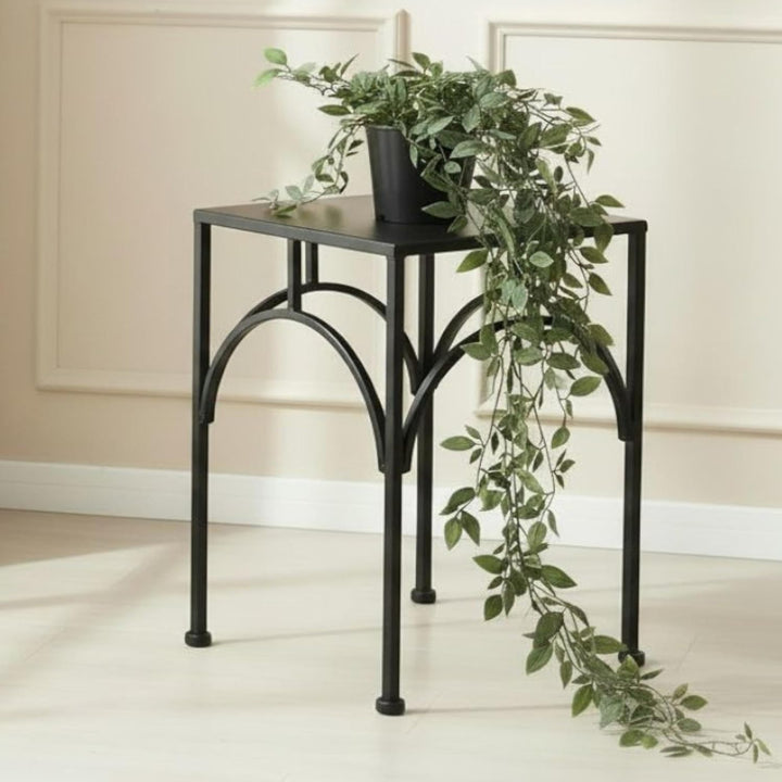 DanDiBo Blumenhocker Metall Schwarz Eckig Blumenständer Beistelltisch 96449 Blumensäule Pflanzenhock