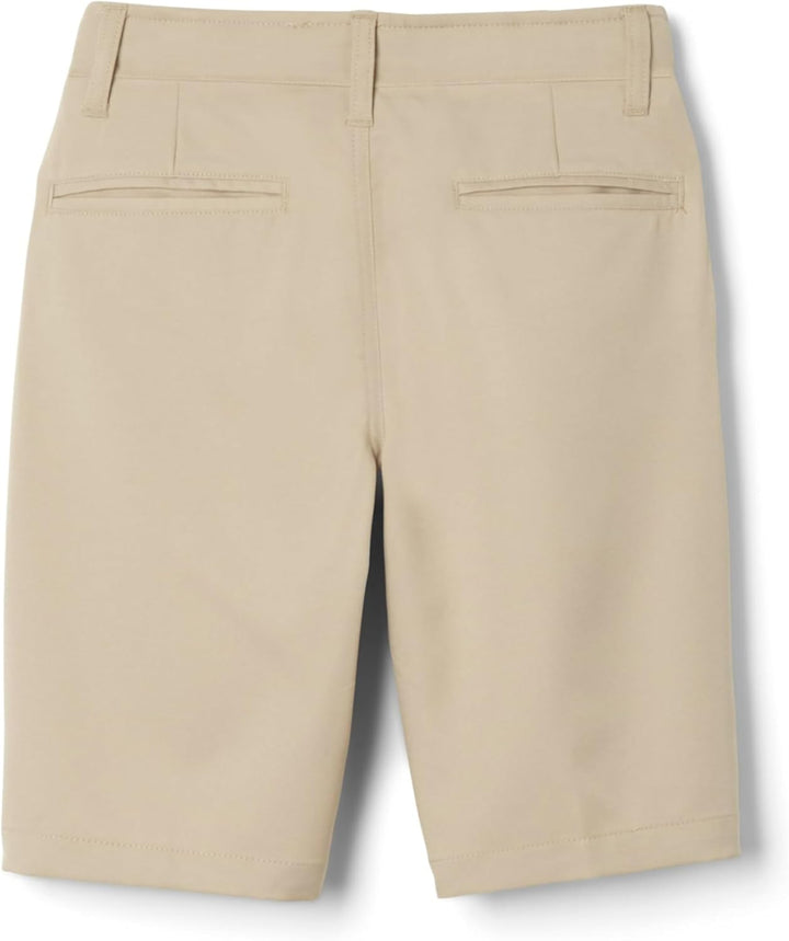 French Toast Boys' Little Flat Front Performance Stretch Short, Khaki, 4