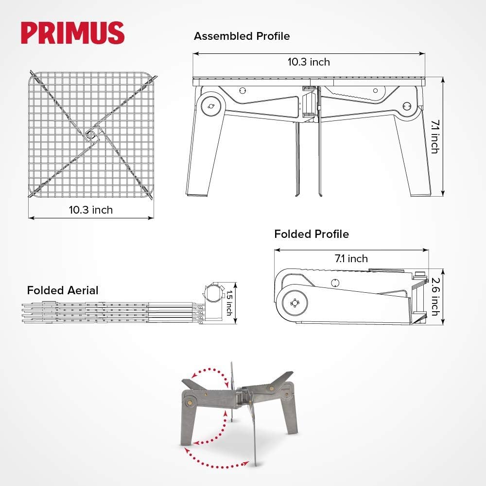 Primus Aeril Klappgrill grau 26,2 x 26,2 cm