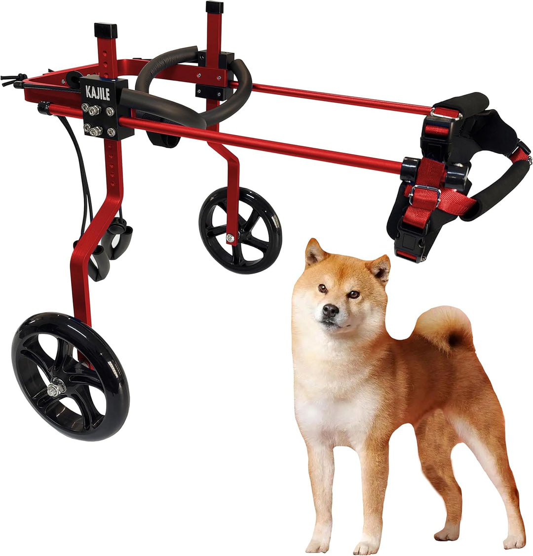KAJILE Verstellbarer 2-Rad-Hunderollstuhl, L-3 Grösse für behinderte Hund Hinterbeine Rehabilitation