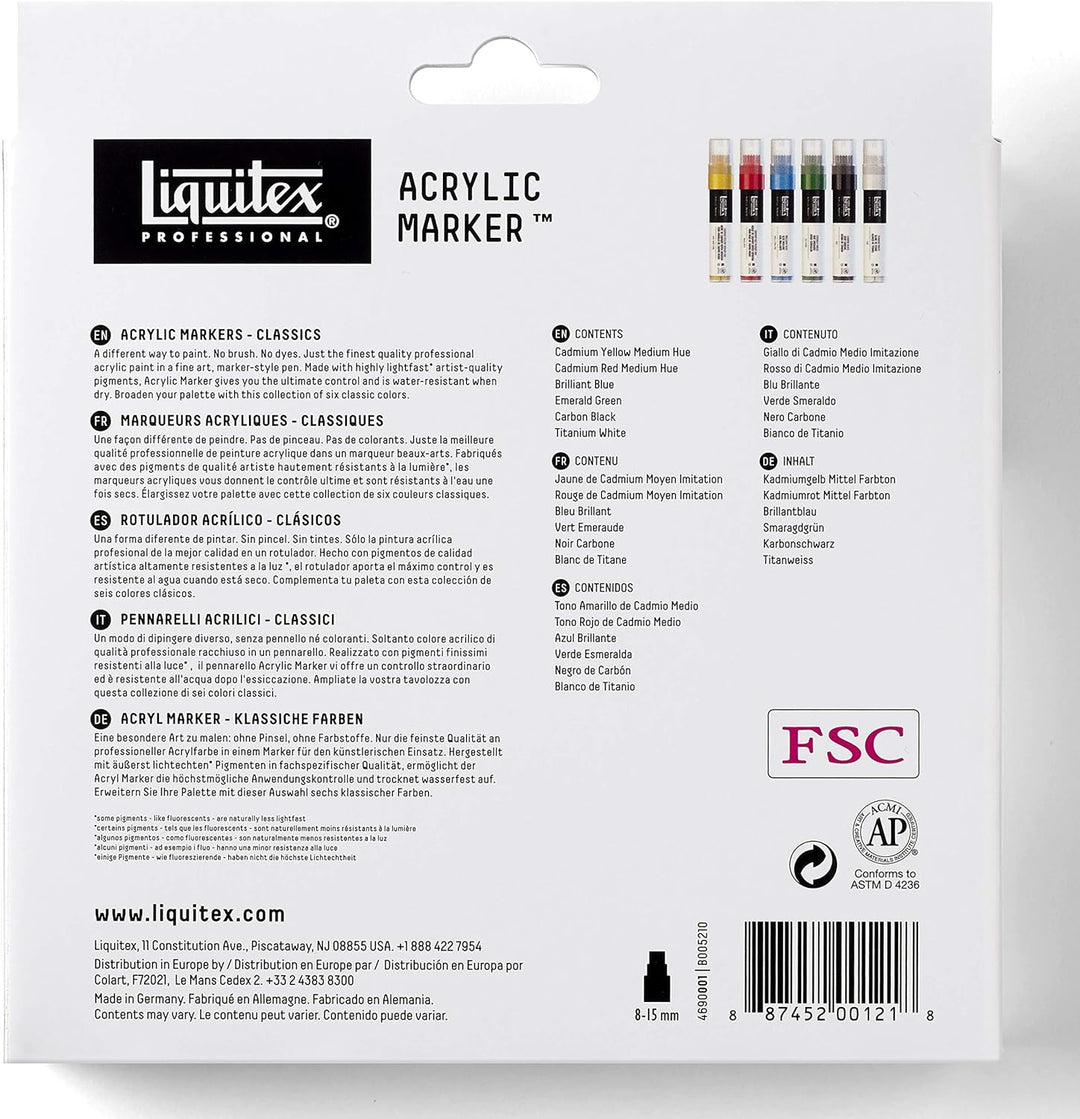 Liquitex 4690001 Professional Paint Acrylfarben Marker, Künstlerpigmente zum Zeichen, Malen auf Papi