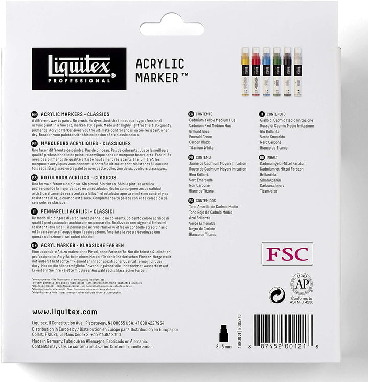 Liquitex 4690001 Professional Paint Acrylfarben Marker, Künstlerpigmente zum Zeichen, Malen auf Papi