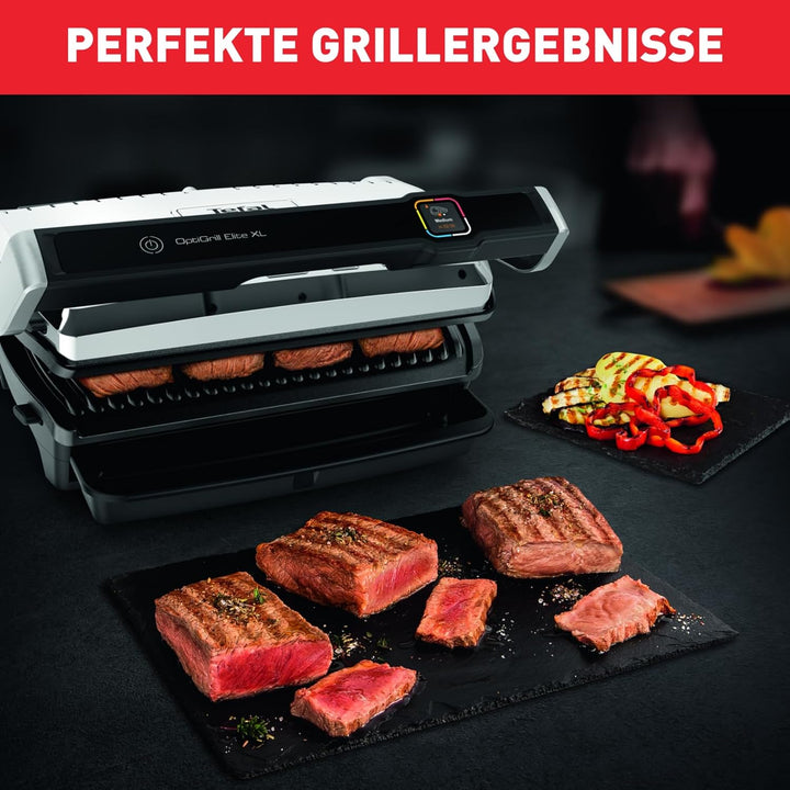 Tefal Kontaktgrill Optigrill Elite XL GC760D | 16 automatische Programme | Digitales Display mit Cou
