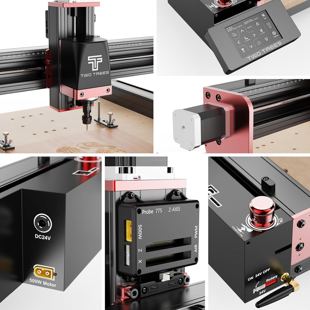 Twotrees TTC450 PRO CNC-Fräsmaschine, 4 Achsen, für Holz und Acryl, 90% montiert, leistungsstarker M
