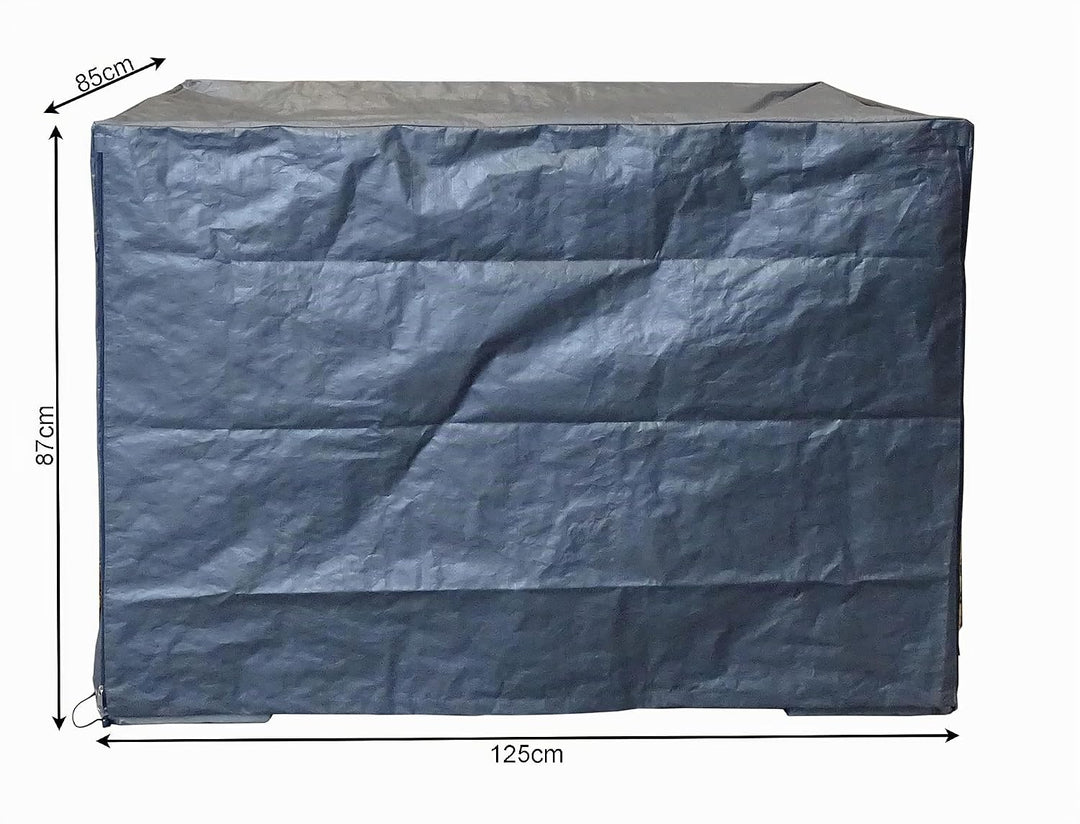 QUICK STAR 5x Gitterbox Abdeckung 125x85x87cm Grau PE Gewebefolie Schutzhülle Abdeckplane Staubschut