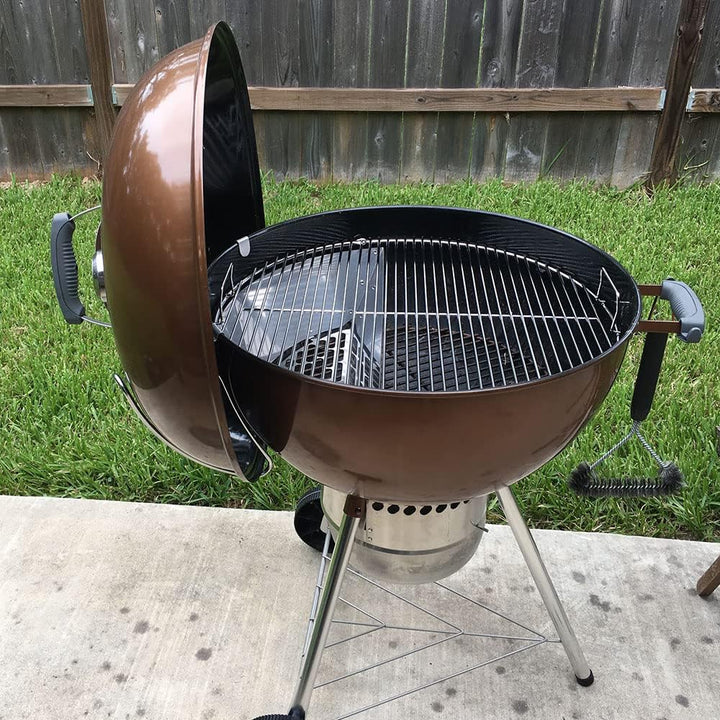 WELL GRILL Slide-a-Side Deckelhalter für Weber 47cm & 57cm Kugelgrill Holzkohlegrill, Edelstahl Deck
