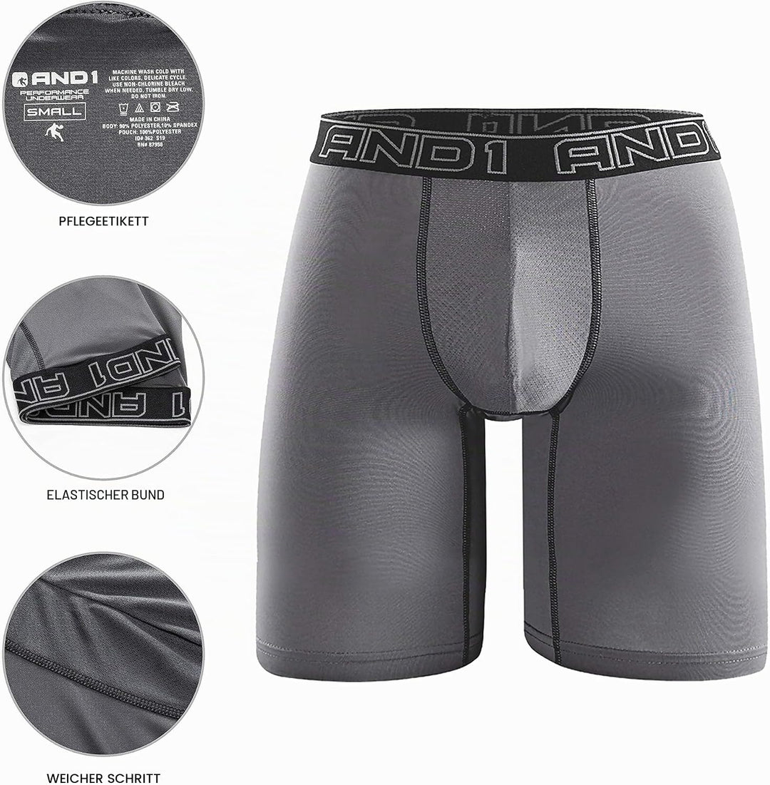 AND1 Sport Boxershorts 5er Pack Unterwäsche Herren Unterhosen Männer Retroshorts Boxer Brief Sportun