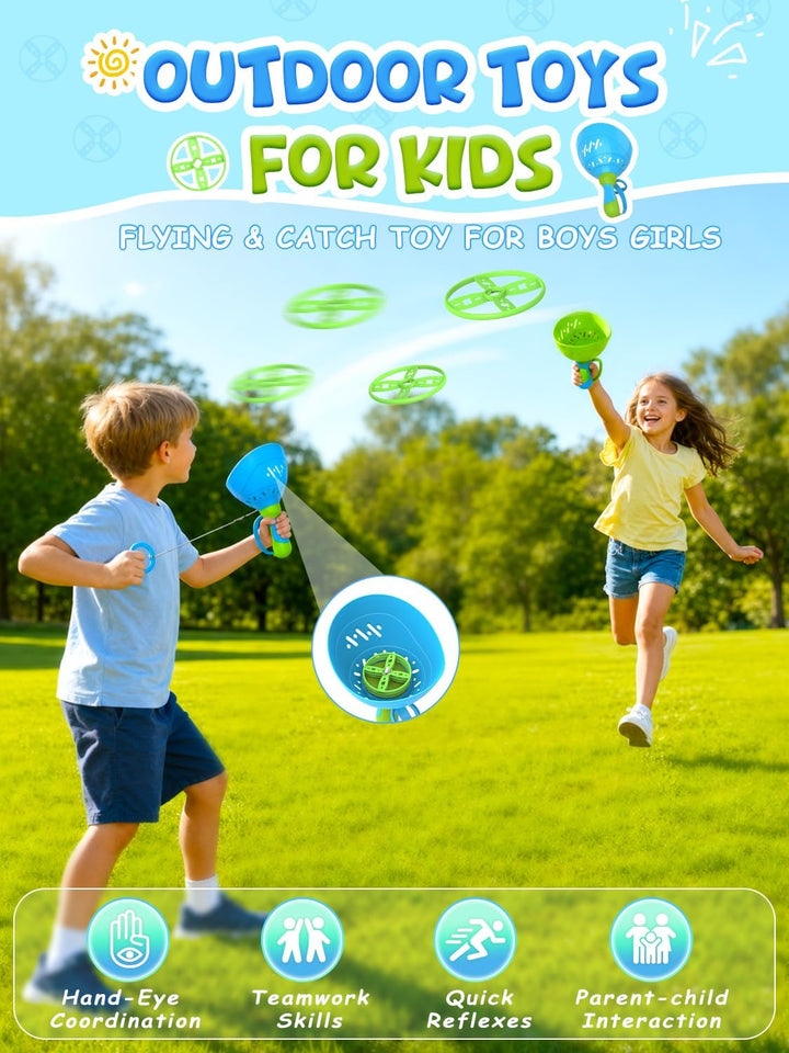 Kssvzz Outdoor Spielzeug für Kinder4 5 6 7 8 - Propeller Spielzeug Launcher | 2 Stück Gartenspielzeu
