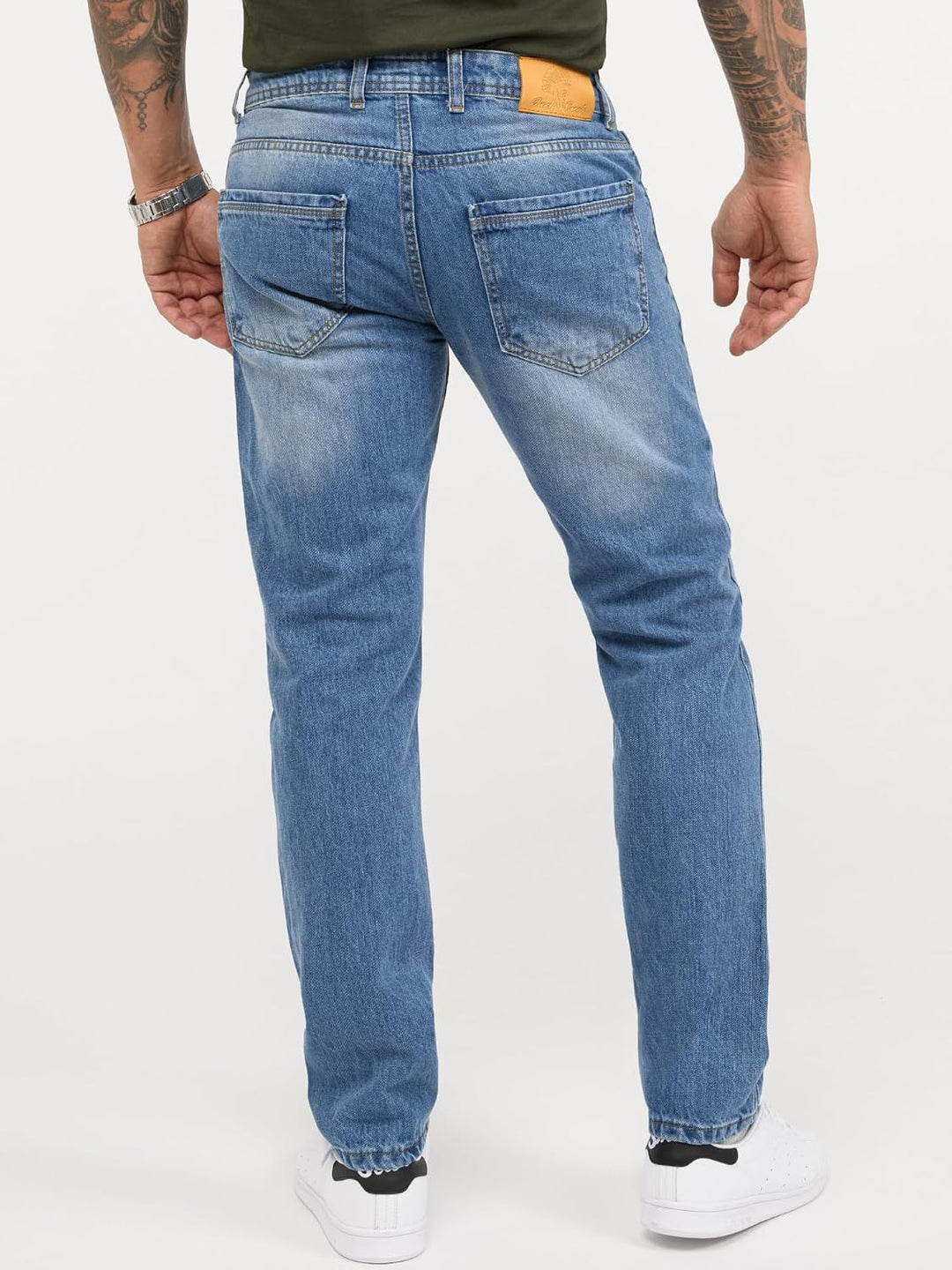 Rock Creek Herren Jeans Hose Denim Blau Straight-Cut Gerades Bein RC-2091 29W / 30L Hellblau - Rc-31