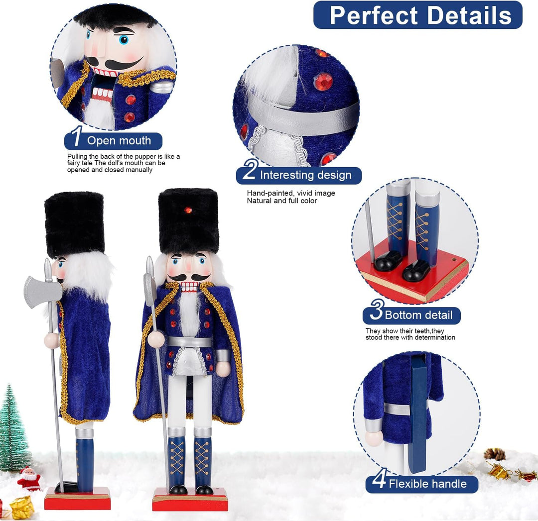 COMBIUBIU 38 cm Nussknacker Figuren Holz Nussknacker Soldaten,Traditionelle Weihnachten Nussknacker